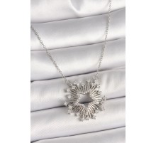 316L Çelik Gümüş Renk Zirkon Taşlı Yıldız Model Kadın Kolye - TJ-BKO9921