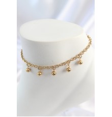 316L Çelik Gold Renk Sallantı Topçuk Zincir Model Kadın Halhal - TJ-HH1643