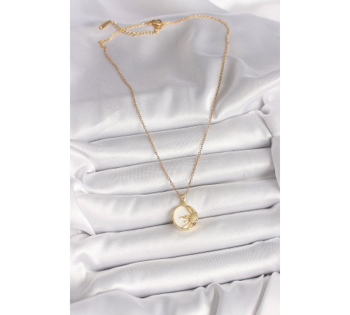 316L Çelik Gold Renk Zincir Beyaz Mineli Gün Batımı Model Kadın Kolye - TJ-BKO9998 316L Çelik Gold Renk Zincir Beyaz Mineli Gün Batımı Model Kadın Kolye - TJ-BKO9998
