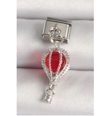 316L Çelik Gümüş Renk Kırmızı Balon Model Nomination Charm - TJ-BC1223