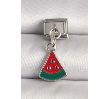316L Çelik Gümüş Renk Karpuz Dilim Model Nomination Charm - TJ-BC1241