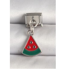 316L Çelik Gümüş Renk Karpuz Dilim Model Nomination Charm - TJ-BC1241