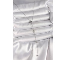 316L Çelik Gümüş Renk Yıldızlı Model Topçuk Detay Kadın Y Kolye - TJ-BKO10014