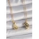 316L Çelik Gold Renk Zincir Zirkon Taşlı Ying Yang Model Gün Batımı İşlemeli Arkadaşlık Kadın Kolye - TJ-BKO10029