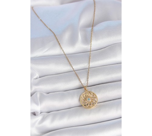 316L Çelik Gold Renk Zincr Mavi Taşlı Lotus Model Kadın Kolye - TJ-BKO10061 316L Çelik Gold Renk Zincr Mavi Taşlı Lotus Model Kadın Kolye - TJ-BKO10061