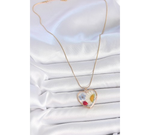 316L Çelik Gold Renk Zincir Kalp Epoksi Çiçek Model Kadın Kolye - TJ-BKO10064 316L Çelik Gold Renk Zincir Kalp Epoksi Çiçek Model Kadın Kolye - TJ-BKO10064
