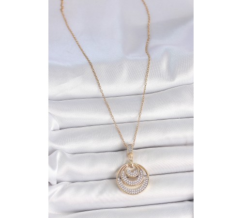 316L Çelik Gold Renk Zirkon Taşlı Madalyon Model Kadın Kolye - TJ-BKO10089 316L Çelik Gold Renk Zirkon Taşlı Madalyon Model Kadın Kolye - TJ-BKO10089