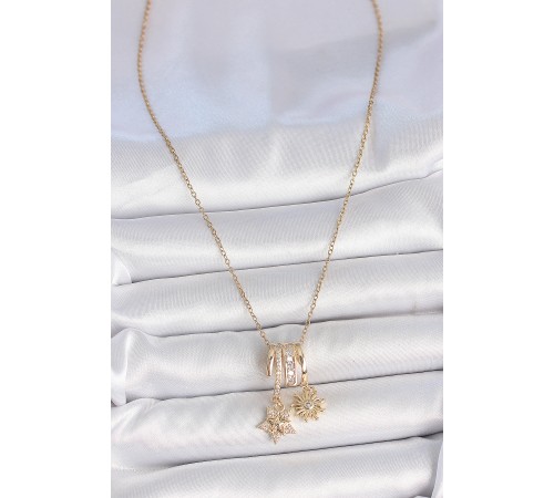 316L Çelik Gold Renk Sallantı Zirkon Taşlı Yıldız Güneş Figür Charm Kadın Kolye - TJ-BKO10100 316L Çelik Gold Renk Sallantı Zirkon Taşlı Yıldız Güneş Figür Charm Kadın Kolye - TJ-BKO10100