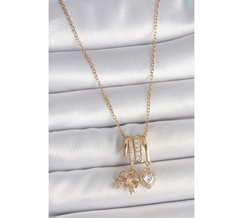 316L Çelik Gold Renk Sallantı Fiyonk Kalp Figür Charm Kadın Kolye - TJ-BKO10103 316L Çelik Gold Renk Sallantı Fiyonk Kalp Figür Charm Kadın Kolye - TJ-BKO10103