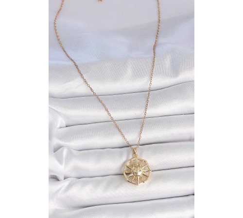 316L Çelik Gold Renk Zincir İşlemeli Güneş Model Kadın Kolye - TJ-BKO10104 316L Çelik Gold Renk Zincir İşlemeli Güneş Model Kadın Kolye - TJ-BKO10104