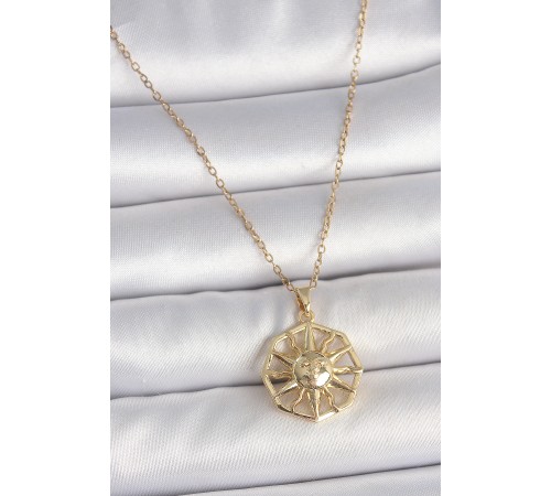 316L Çelik Gold Renk Zincir İşlemeli Güneş Model Kadın Kolye - TJ-BKO10104 316L Çelik Gold Renk Zincir İşlemeli Güneş Model Kadın Kolye - TJ-BKO10104