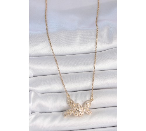 316L Çelik Gold Renk Zincir Zirkon Taşlı Kelebek Model Kadın Kolye - TJ-BKO10105 316L Çelik Gold Renk Zincir Zirkon Taşlı Kelebek Model Kadın Kolye - TJ-BKO10105