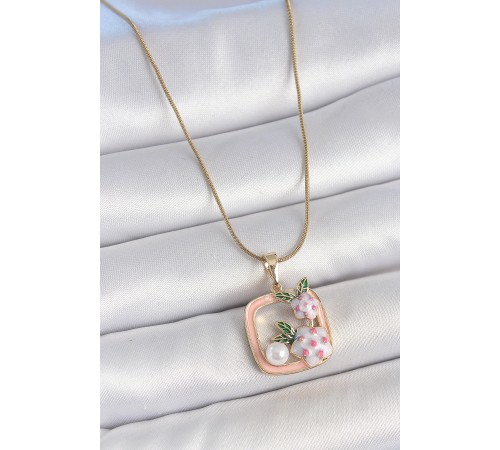 316L Çelik Gold Renk Zincir Pembe Mineli Kare Model Çiçek İşlemeli İnci Detay Kadın Kolye - TJ-BKO10160 316L Çelik Gold Renk Zincir Pembe Mineli Kare Model Çiçek İşlemeli İnci Detay Kadın Kolye - TJ-BKO10160