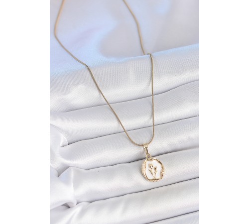 316L Çelik Gold Renk Zincir Beyaz Minel Çiçek İşlemeli Portre Model Kadın Kolye - TJ-BKO10167 316L Çelik Gold Renk Zincir Beyaz Minel Çiçek İşlemeli Portre Model Kadın Kolye - TJ-BKO10167