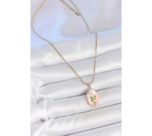 316L Çelik Gold Renk Zincir Pembe Mineli Oval İncili Çiçek İşlemeli Portre Model Kadın Kolye - TJ-BKO10176 316L Çelik Gold Renk Zincir Pembe Mineli Oval İncili Çiçek İşlemeli Portre Model Kadın Kolye - TJ-BKO10176