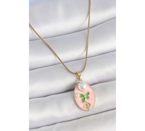316L Çelik Gold Renk Zincir Pembe Mineli Oval İncili Çiçek İşlemeli Portre Model Kadın Kolye - TJ-BKO10176 316L Çelik Gold Renk Zincir Pembe Mineli Oval İncili Çiçek İşlemeli Portre Model Kadın Kolye - TJ-BKO10176