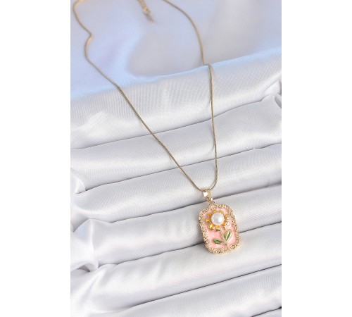 316L Çelik Gold Renk Zincir Pembe Mineli İncli Papatya Model Portre Model Kadın Kolye - TJ-BKO10197 316L Çelik Gold Renk Zincir Pembe Mineli İncli Papatya Model Portre Model Kadın Kolye - TJ-BKO10197