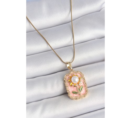 316L Çelik Gold Renk Zincir Pembe Mineli İncli Papatya Model Portre Model Kadın Kolye - TJ-BKO10197 316L Çelik Gold Renk Zincir Pembe Mineli İncli Papatya Model Portre Model Kadın Kolye - TJ-BKO10197