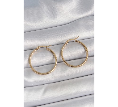 316 Çelik Gold Renk 27 mm Halka Model Kadın Küpe - TJ-BKP10508 316 Çelik Gold Renk 27 mm Halka Model Kadın Küpe - TJ-BKP10508