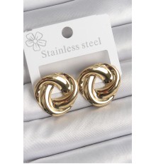 316 Çelik Gold Renk Düğüm Halka Model Kadın Küpe - TJ-BKP10522