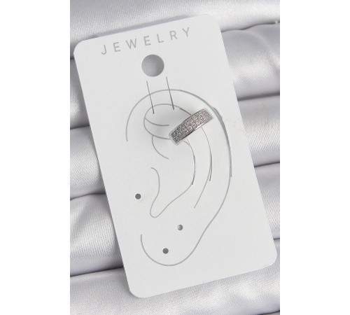 Pirinç Gümüş Renk Zirkon Taşlı Kıkırdak Model Kadın Küpe - TJ-BKP10552 Pirinç Gümüş Renk Zirkon Taşlı Kıkırdak Model Kadın Küpe - TJ-BKP10552