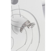 Pirinç Gümüş Renk Zirkon Taşlı Kadın Kıkırdak Küpe - TJ-BKP10556