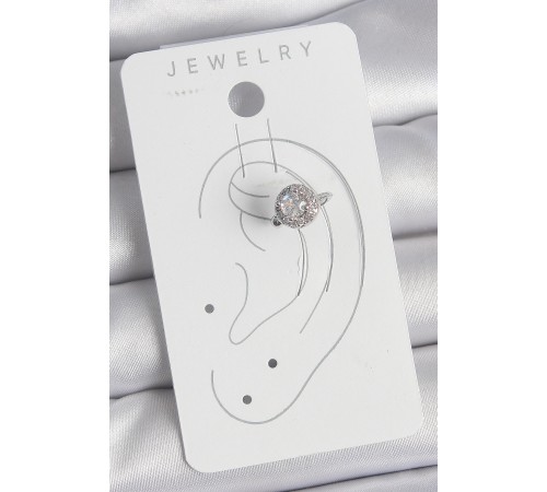 Pirinç Gümüş Renk Zirkon Taşlı Kadın Kıkırdak Model Küpe - TJ-BKP10559 Pirinç Gümüş Renk Zirkon Taşlı Kadın Kıkırdak Model Küpe - TJ-BKP10559