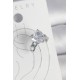 Pirinç Gümüş Renk Zirkon Taşlı Kalp Model Kadın Kıkırdak Küpe - TJ-BKP10563