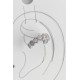 Pirinç Gümüş Renk Bal Peteği Model Zirkon Taşlı Kadın Kıkırdak Küpe - TJ-BKP10568