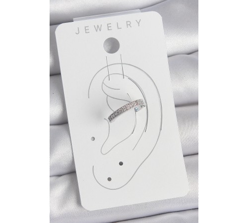 Pirinç Gümüş Renk Zirkon Taşlı Kadın Kıkırdak Model Küpe - TJ-BKP10569 Pirinç Gümüş Renk Zirkon Taşlı Kadın Kıkırdak Model Küpe - TJ-BKP10569