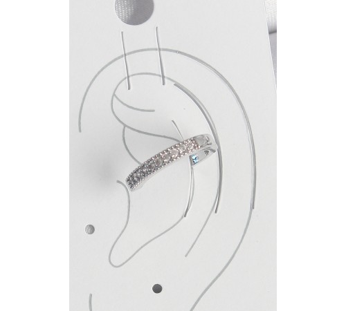 Pirinç Gümüş Renk Zirkon Taşlı Kadın Kıkırdak Model Küpe - TJ-BKP10569 Pirinç Gümüş Renk Zirkon Taşlı Kadın Kıkırdak Model Küpe - TJ-BKP10569