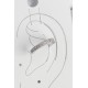 Pirinç Gümüş Renk Zirkon Taşlı Kadın Kıkırdak Model Küpe - TJ-BKP10569
