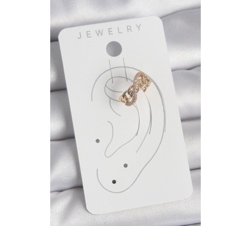 Pirinç Gold Renk Zirkon Taşlı Sonsuzluk Zincir Model Kadın Kıkırdak Küpe - TJ-BKP10575 Pirinç Gold Renk Zirkon Taşlı Sonsuzluk Zincir Model Kadın Kıkırdak Küpe - TJ-BKP10575