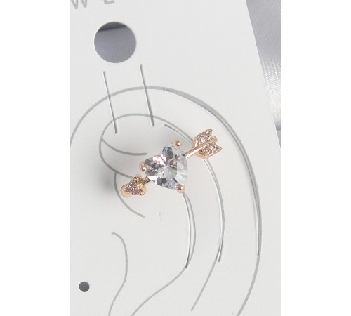 Pirinç Gold Renk Zirkon Taşlı Kalp Ok Model Kadın Kıkırdak Küpe - TJ-BKP10576 Pirinç Gold Renk Zirkon Taşlı Kalp Ok Model Kadın Kıkırdak Küpe - TJ-BKP10576