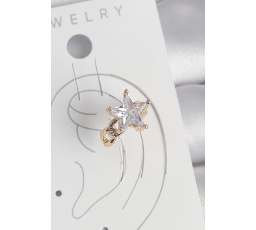 Pirinç Gold Renk Zirkon Taşlı Yıldız Model Kadın Kıkırdak Küpe - TJ-BKP10584 Pirinç Gold Renk Zirkon Taşlı Yıldız Model Kadın Kıkırdak Küpe - TJ-BKP10584