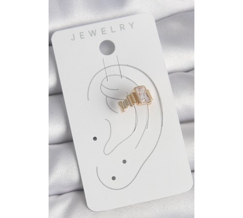 Pirinç Gold Renk Kare Zirkon Taşlı Kadın Kıkırdak Küpe - TJ-BKP10586 Pirinç Gold Renk Kare Zirkon Taşlı Kadın Kıkırdak Küpe - TJ-BKP10586