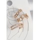 Pirinç Gold Renk Zirkon Taşlı Kare Zincir Model Kadın Kıkırdak Küpe - TJ-BKP10588