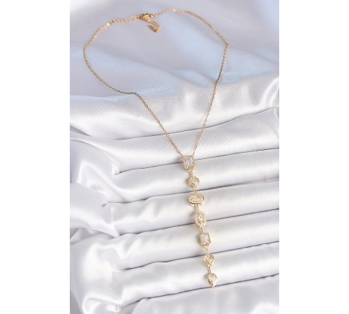 316L Çelik Zincir Gold Renk Zirkon Taşlı Y Kolye - TJ-BKO10227 316L Çelik Zincir Gold Renk Zirkon Taşlı Y Kolye - TJ-BKO10227