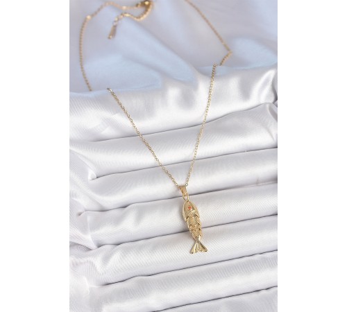 316L Çelik Zincir Gold Renk Zirkon Taşlı Balık Figürlü Kolye - TJ-BKO10234 316L Çelik Zincir Gold Renk Zirkon Taşlı Balık Figürlü Kolye - TJ-BKO10234