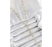 Pirinç Şeffaf Model Gold Renk Zirkon Taşlı Y Kolye - TJ-BKO10250