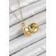 316L Çelik Zincir Açılabilir Sanatsal Vintage Çiçek Model Gold Renk Kadın Kolye - TJ-BKO10259