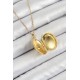 316L Çelik Zincir Açılabilir Madalyon Model Zirkon Taşlı Gold Renk Kadın Kolye - TJ-BKO10264