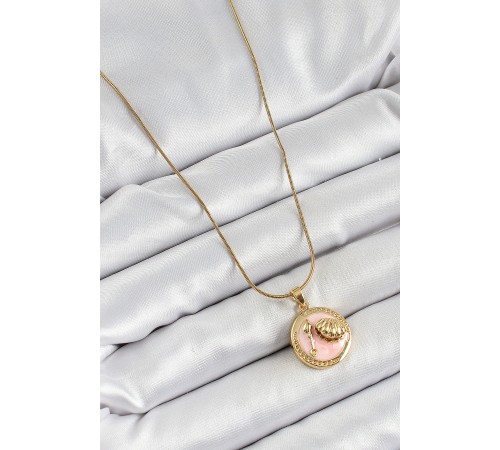 316L Çelik Zincir Pembe Mineli Sanatsal Portre İstiridye Model Gold Renk Kadın Kolye - TJ-BKO10268 316L Çelik Zincir Pembe Mineli Sanatsal Portre İstiridye Model Gold Renk Kadın Kolye - TJ-BKO10268