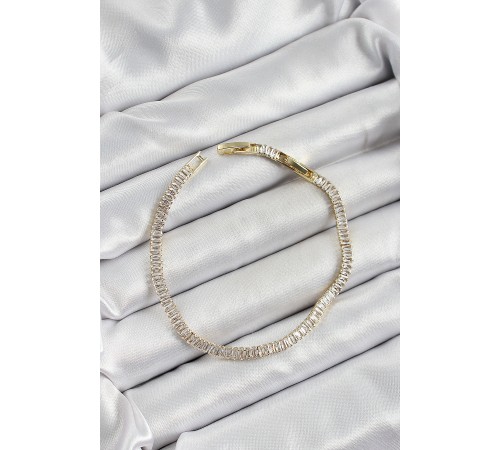 Pirinç Zirkon Taşlı İnce Su Yolu Model Gold Renk Kadın Bileklik - TJ-BB7034 Pirinç Zirkon Taşlı İnce Su Yolu Model Gold Renk Kadın Bileklik - TJ-BB7034