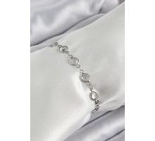 Pirinç Gümüş Renk Zirkon Taşlı Bileklik - TJ-BB7044
