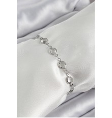 Pirinç Gümüş Renk Zirkon Taşlı Bileklik - TJ-BB7044