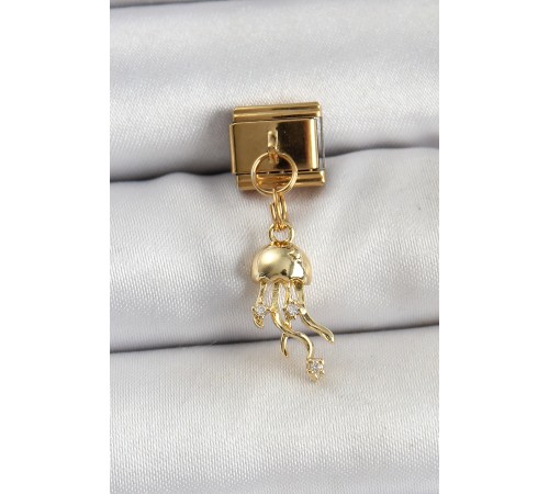316L Çelik Sallantılı Zirkon Taşlı Deniz Anası Model Gold Renk Nomination Charm - TJ-BC1427 316L Çelik Sallantılı Zirkon Taşlı Deniz Anası Model Gold Renk Nomination Charm - TJ-BC1427