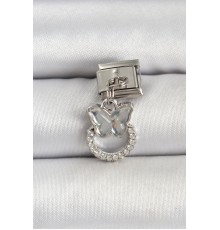 316L Çelik Gümüş Renk Taşlı Kelebek Model Nomination Charm - TJ-BC1504