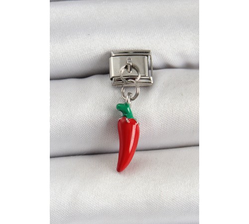 316L Çelik Gümüş Renk Kapya Biber Model Nomination Charm - TJ-BC1488 316L Çelik Gümüş Renk Kapya Biber Model Nomination Charm - TJ-BC1488