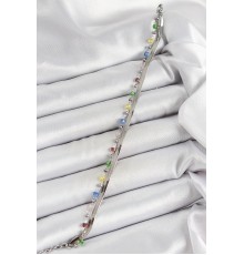 316L Çelik Gümüş Renk Karışık Renkli Kristal Taşlı Kadın Bileklik - TJ-BB7089